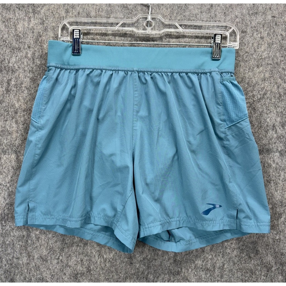 Brooks Sherpa 5" Shorts Men's Small Blue Running Train Pockets Liner Drawstring